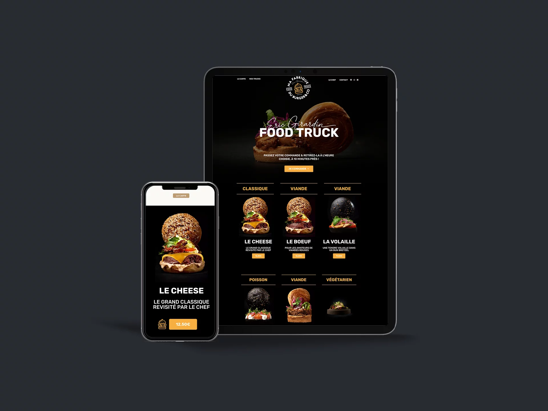 Branding global et mobile app food truck Ma Fabrique du Burger