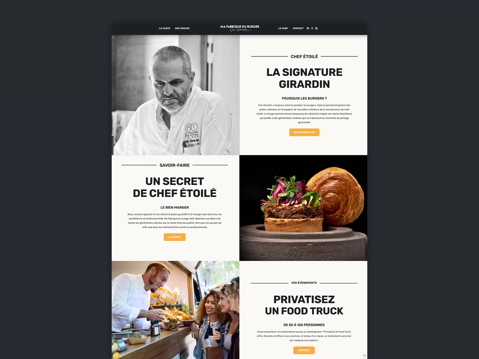 Branding global et mobile app food truck Ma Fabrique du Burger