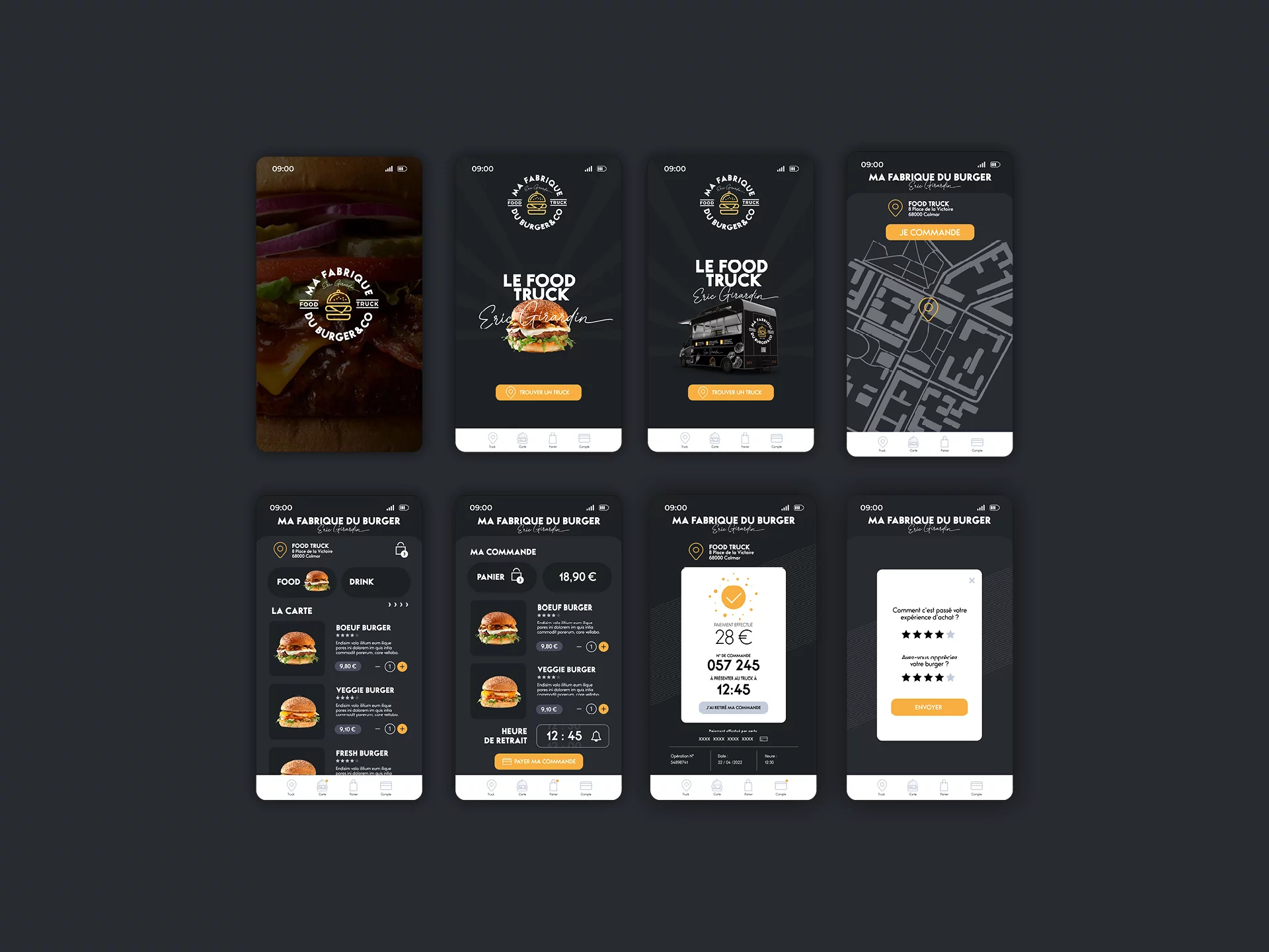 Branding global et mobile app food truck Ma Fabrique du Burger