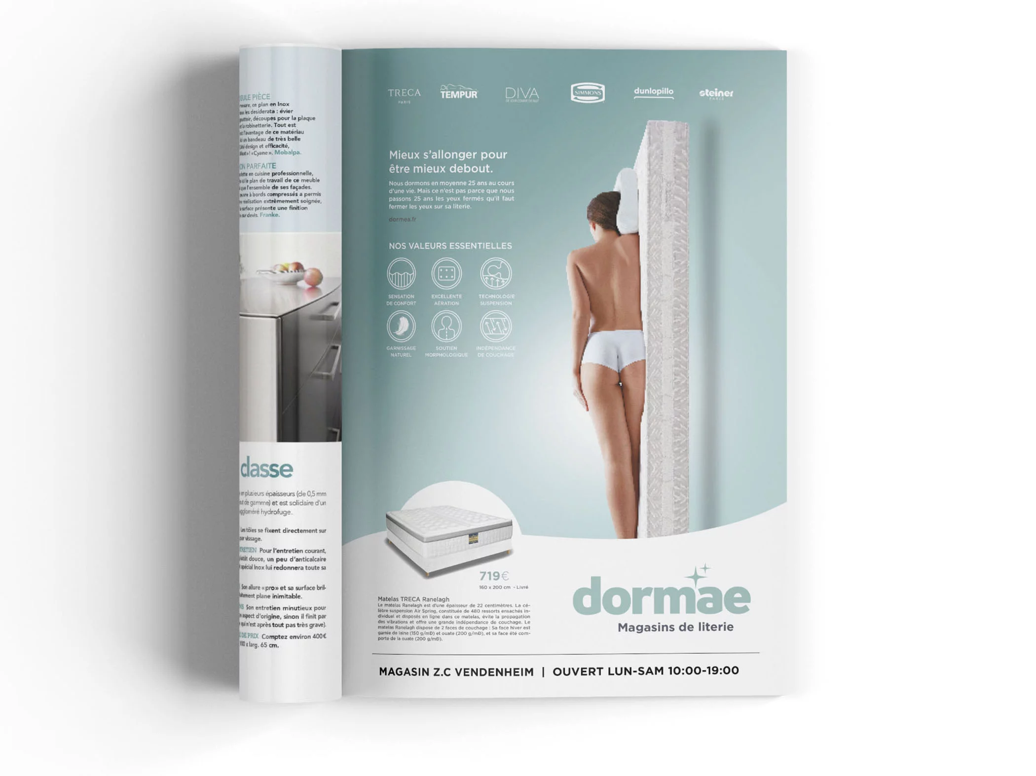 branding annonce magazine Dormae literie avec Agile Interactive Strasbourg