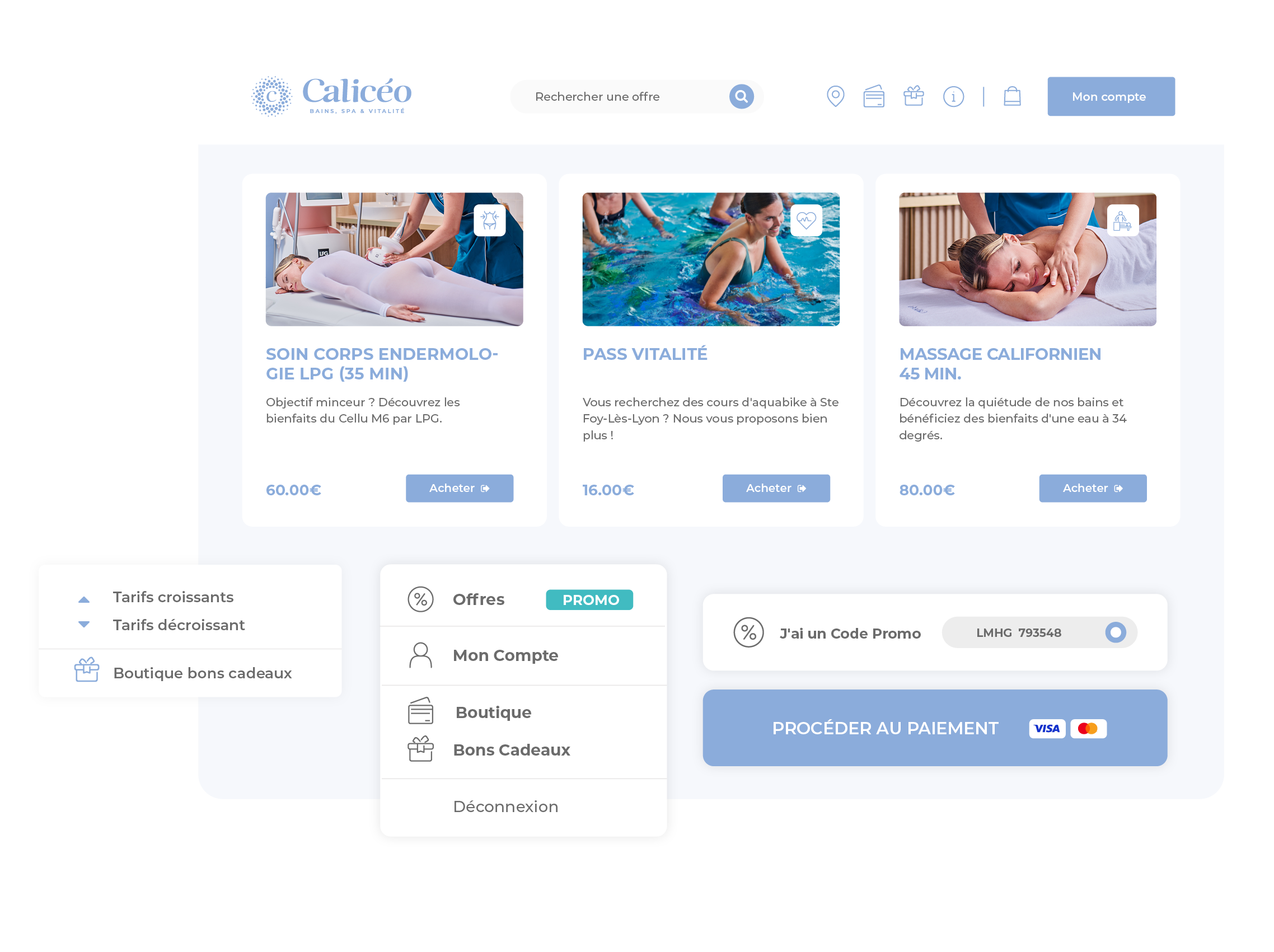 Plateforme web et web app avec middleware connecté à un ERP pour Caliceo