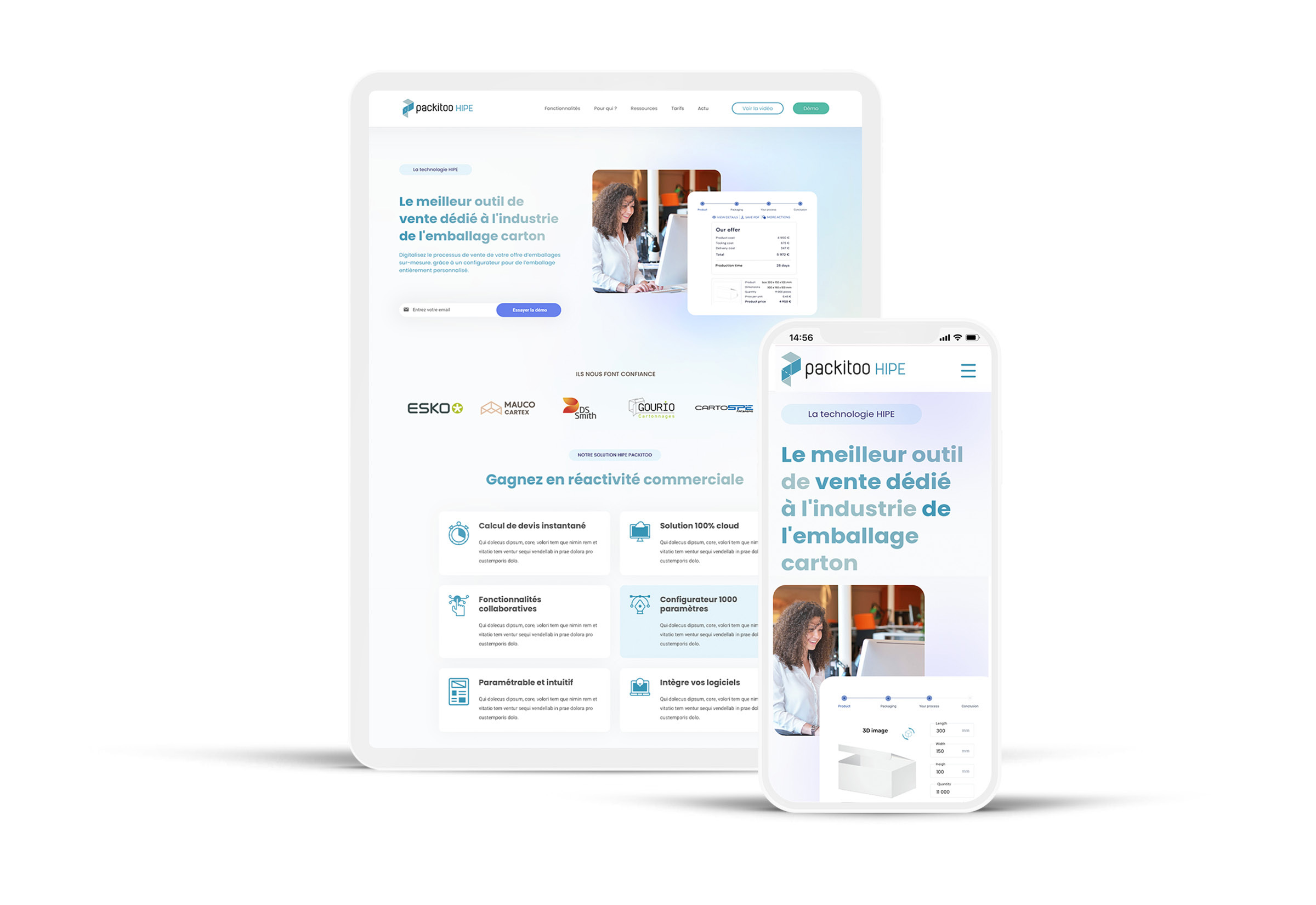 site web générateur de leads pour Packitoo avec Agile Interactive