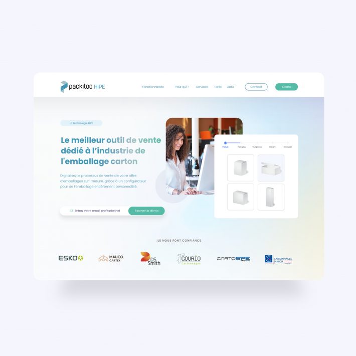 site web générateur de leads pour Packitoo avec Agile Interactive