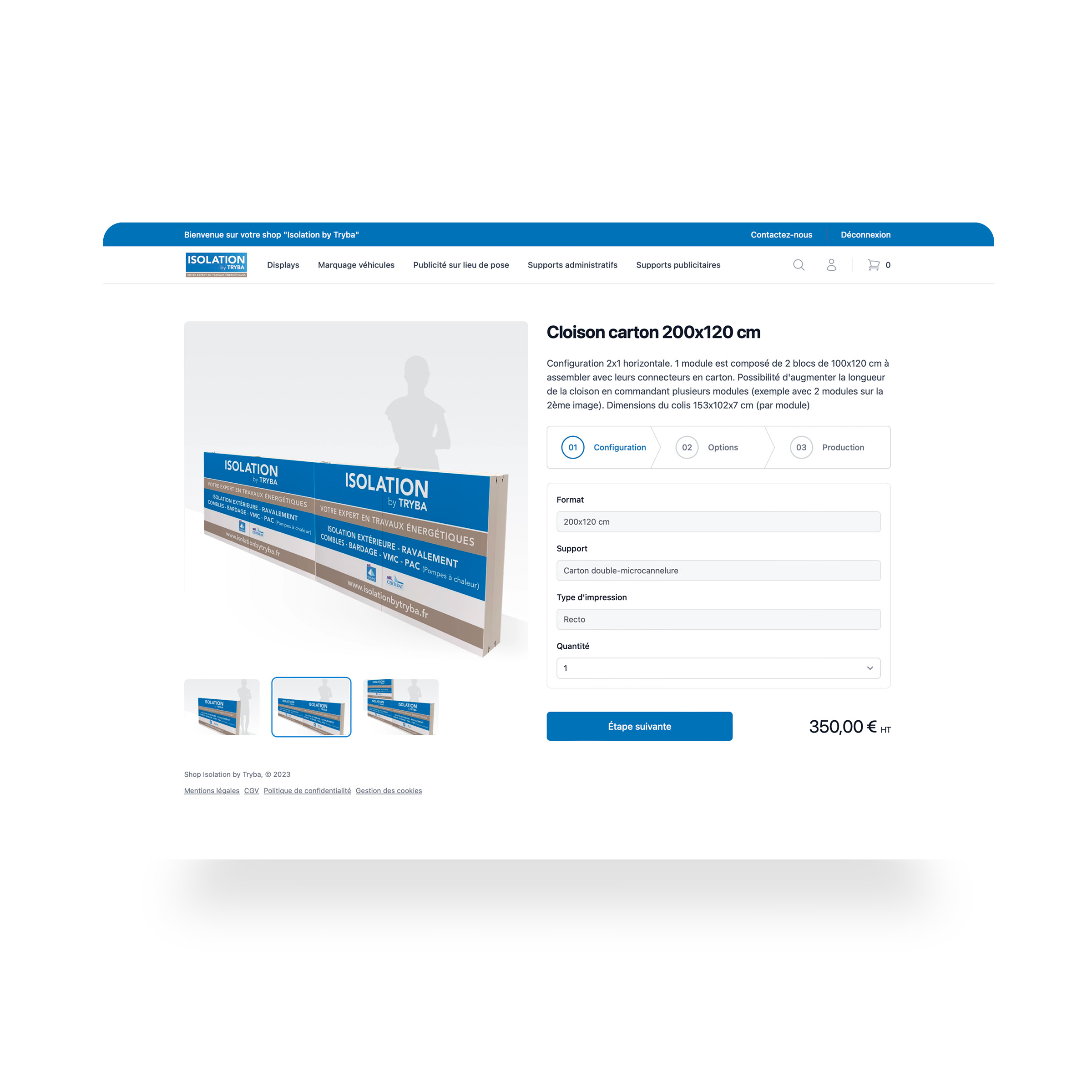 Site web e-procurement Tryba - Web to print automatisé