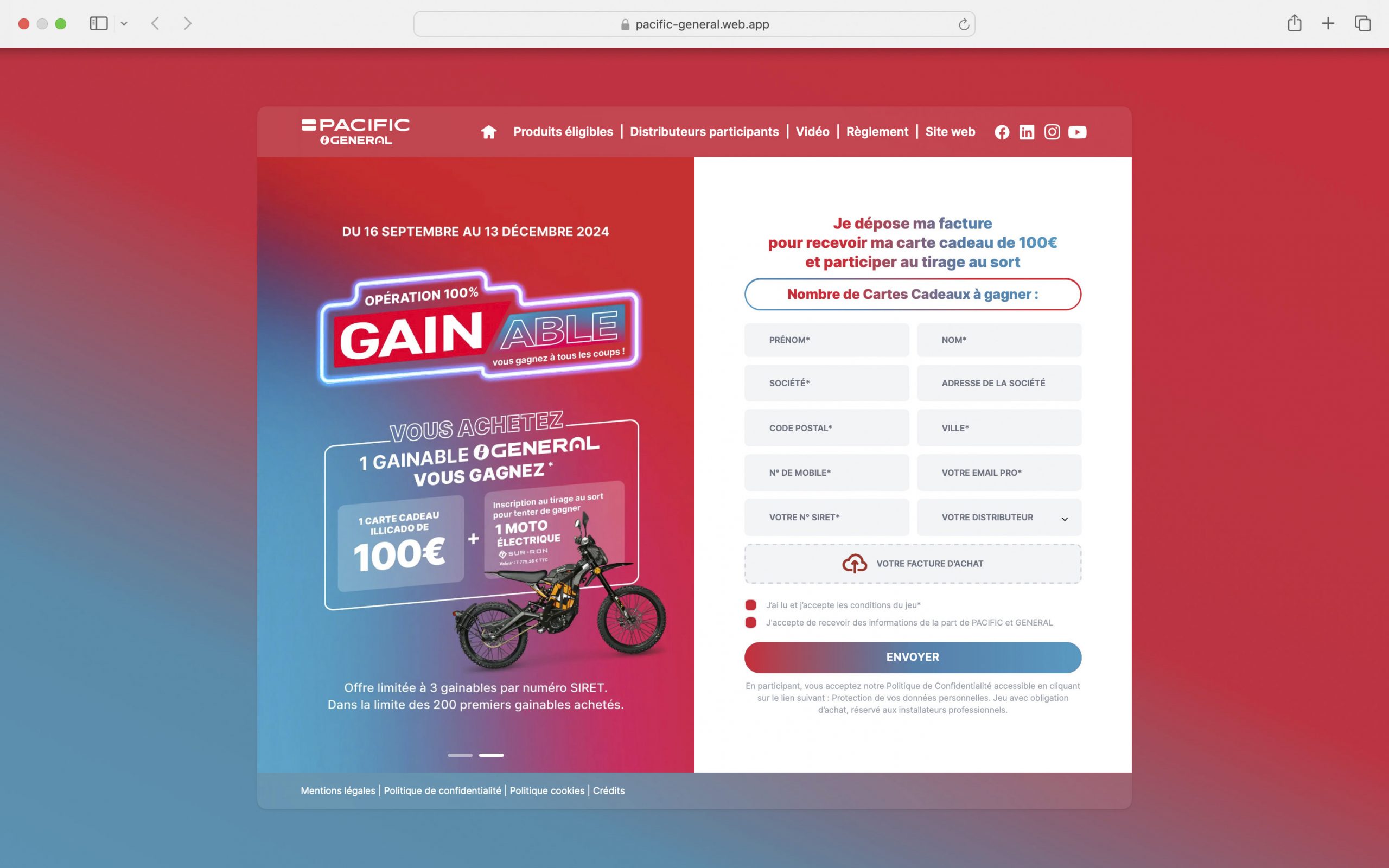 Plateforme web ODR offre à prime pour GEBERAL avec Agile Interactive