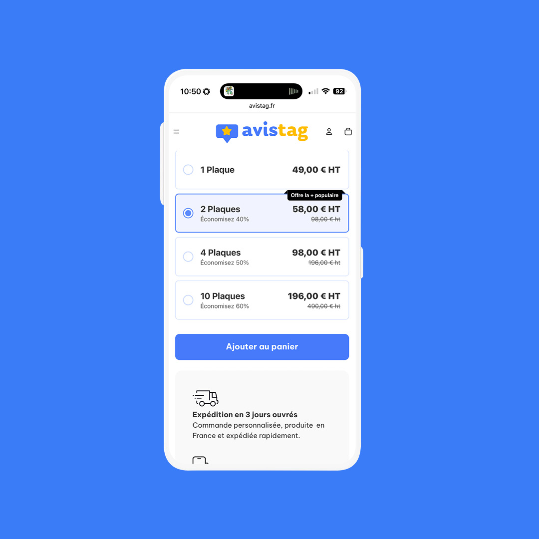 AvisTag Plaque NFC collecte Avis Google