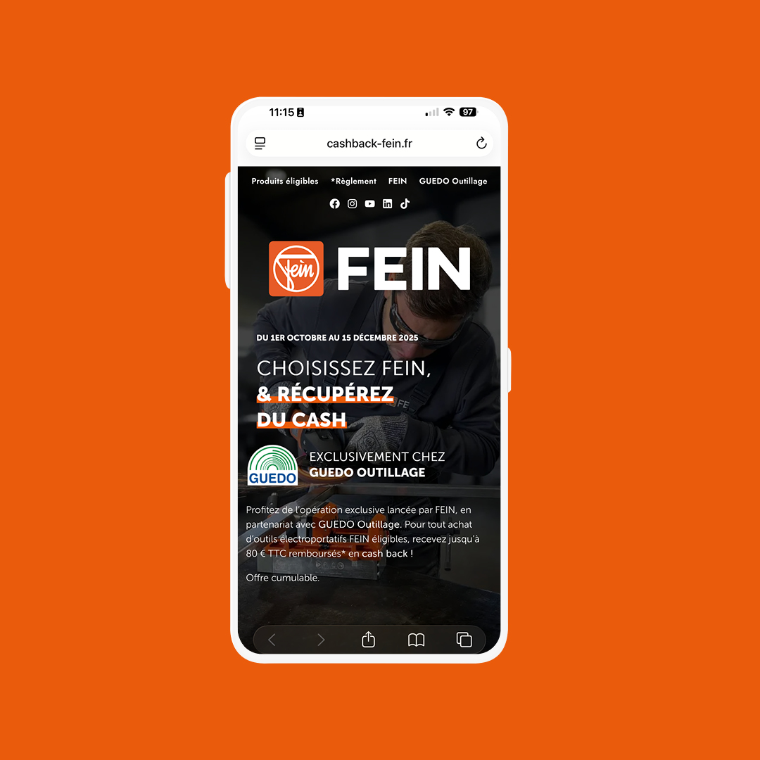 Plateforme web opération de Cash Back pour FEIN