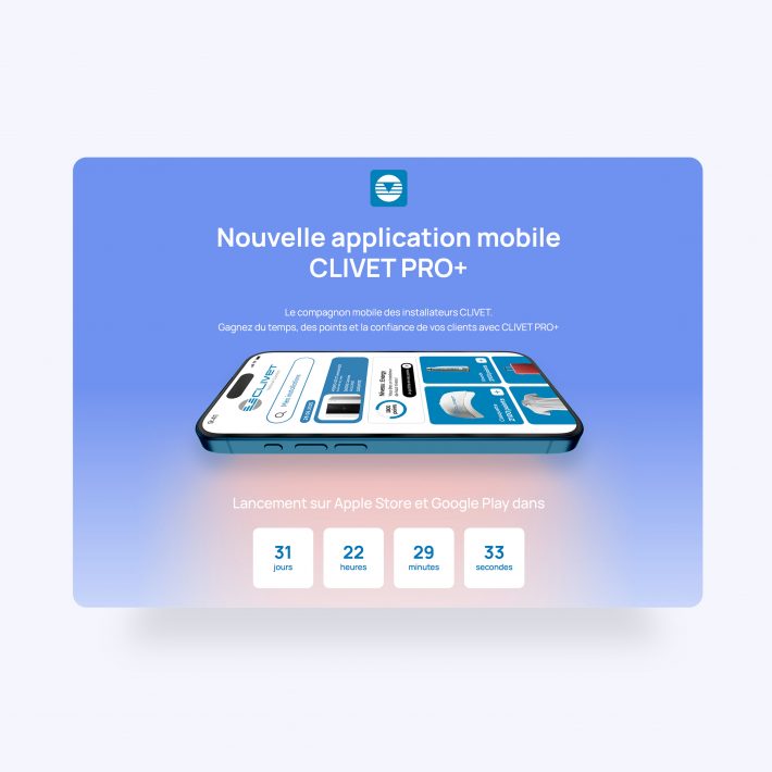 Pre-Launch digital Clivet Mobile App PRO+