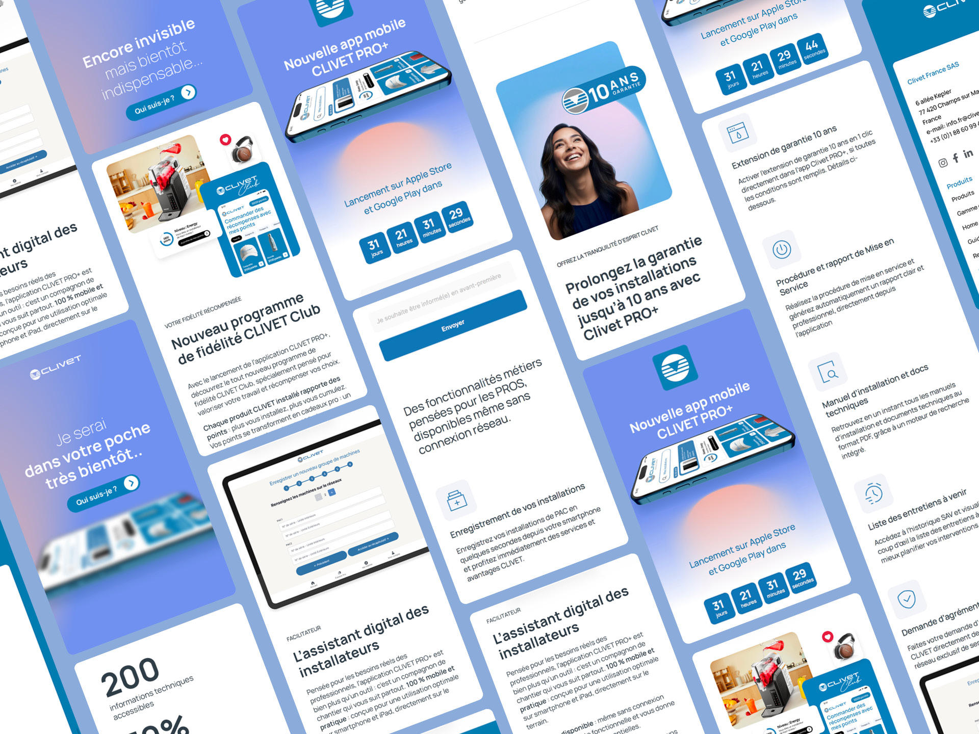 Pre-Launch digital Clivet Mobile App PRO+
