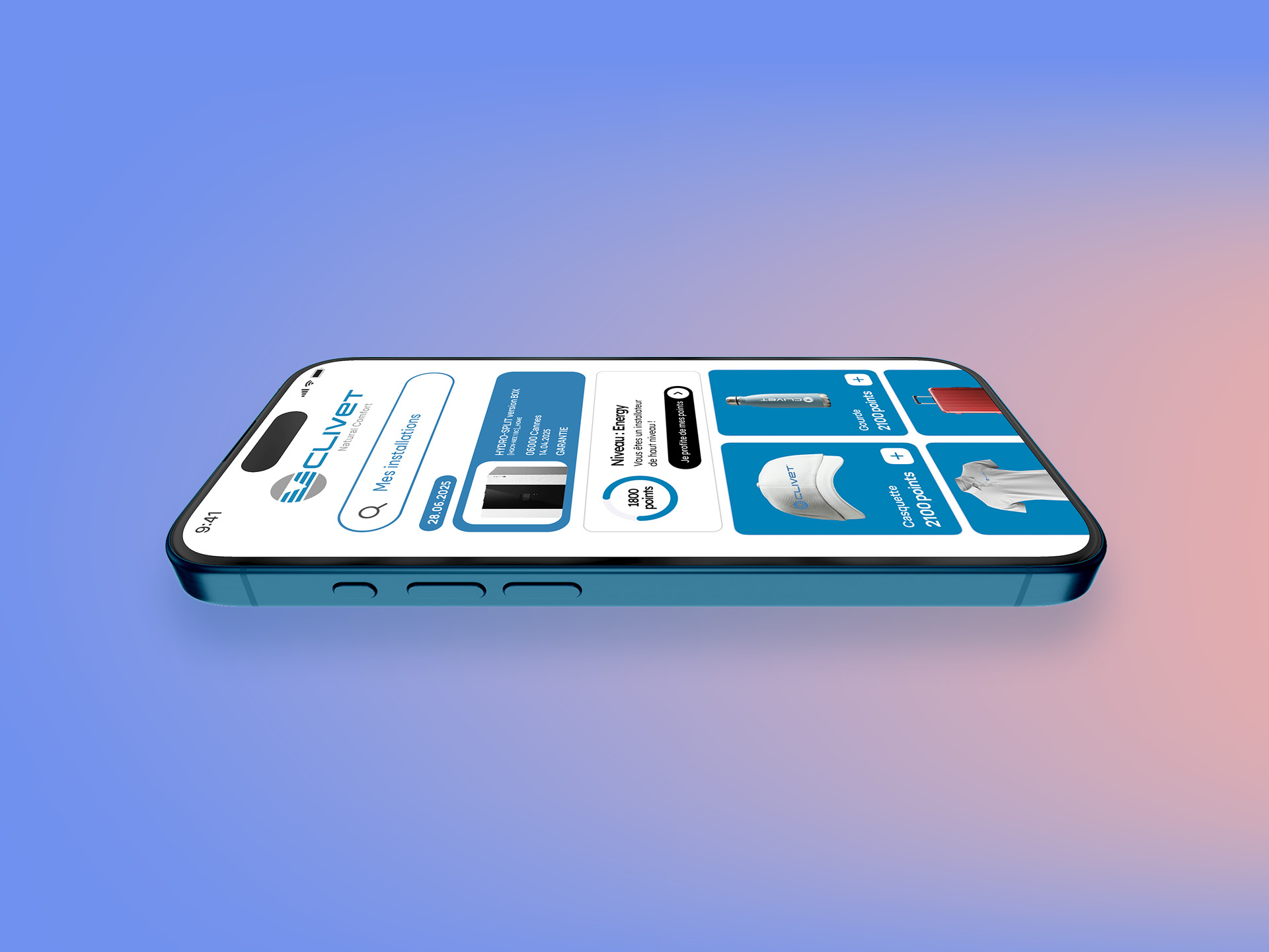 Pre-Launch digital Clivet Mobile App PRO+