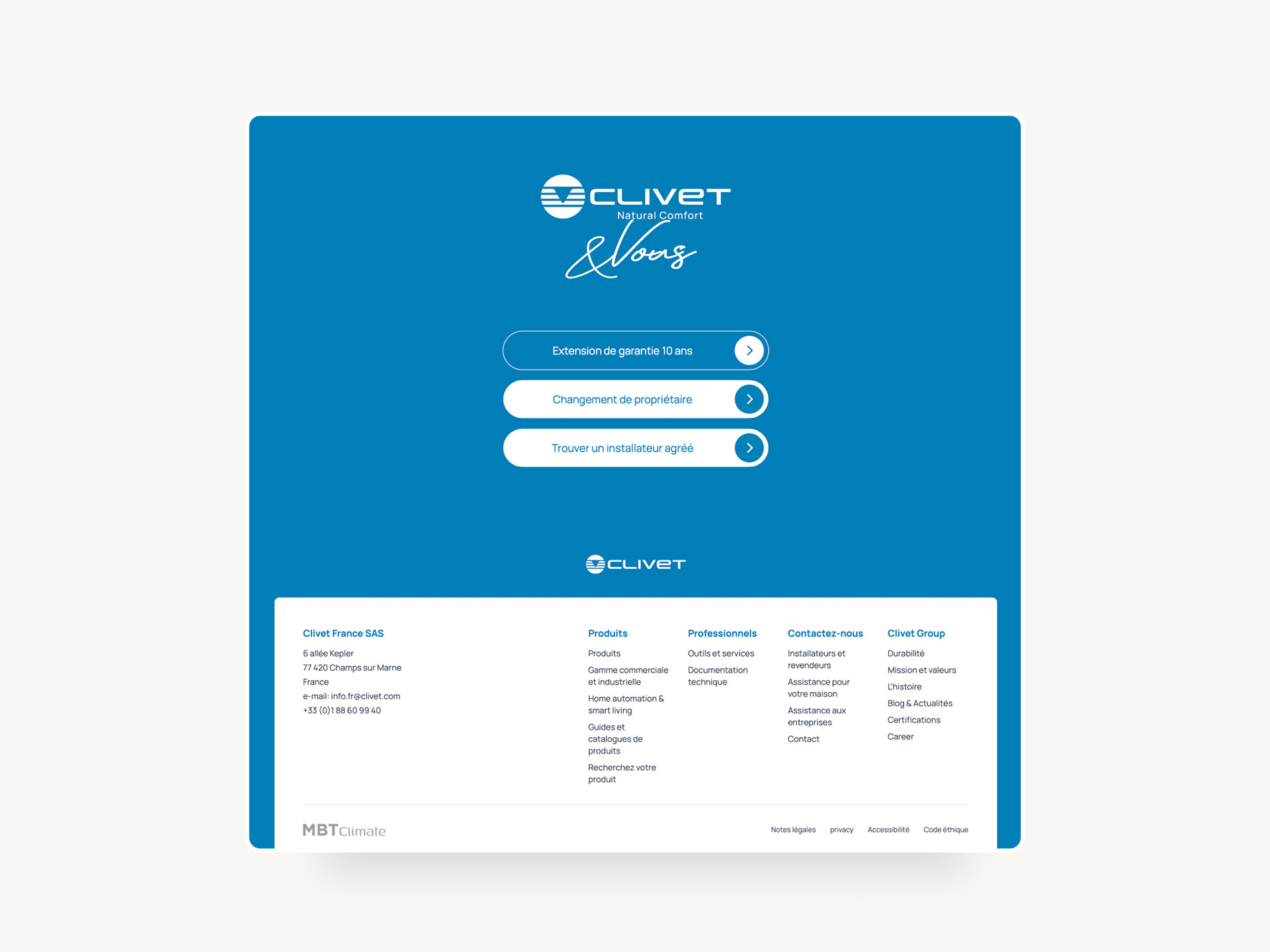 Site web Clivet & Vous